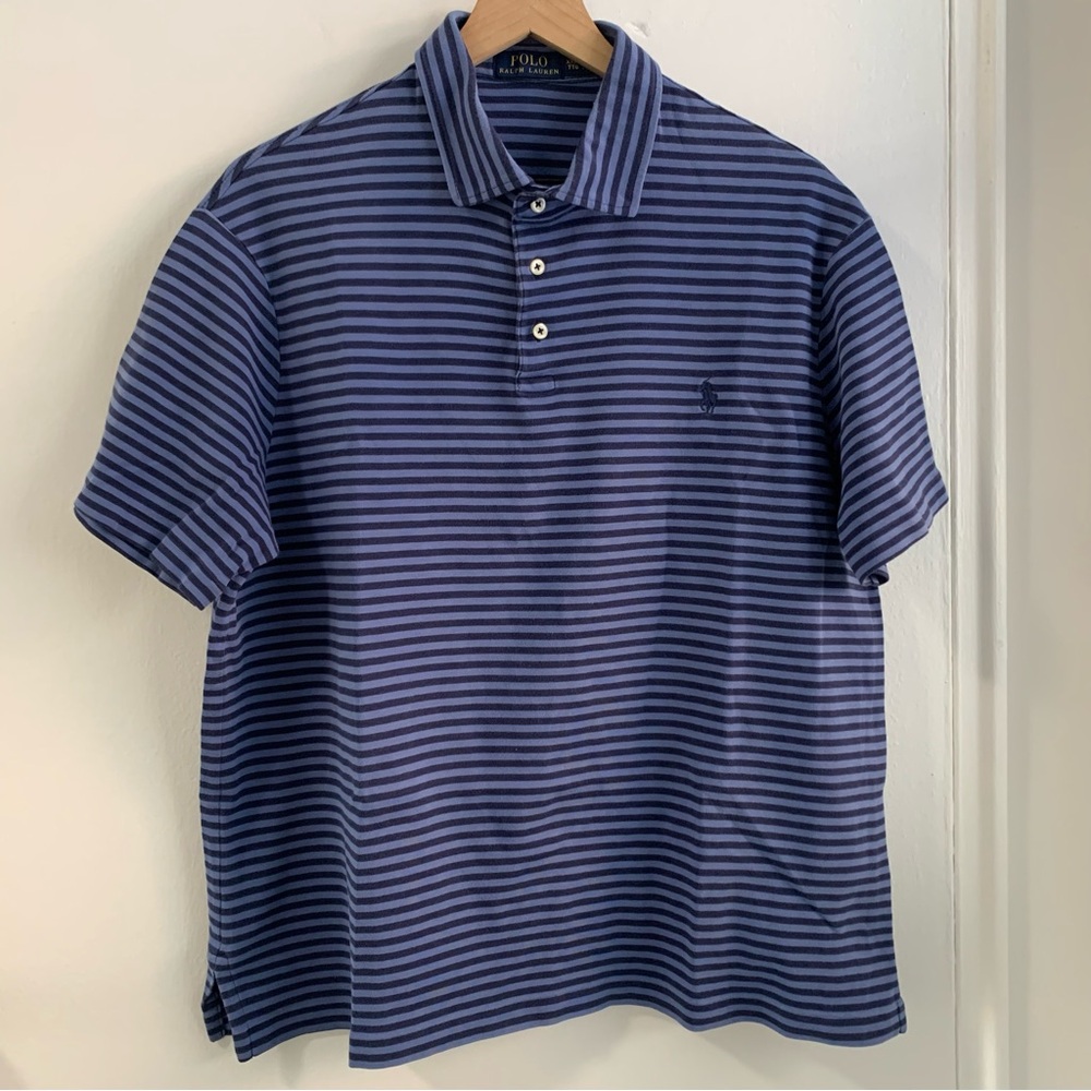 Polo Ralph Lauren Men's XXL Navy Striped Polo